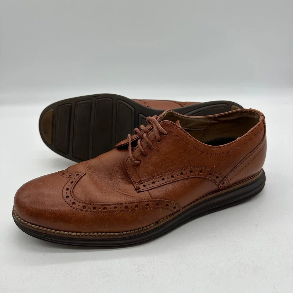 Cole Haan C26472 Mens 9.5M Java Leather OriginalGrand Wingtip Oxford Dress Shoes